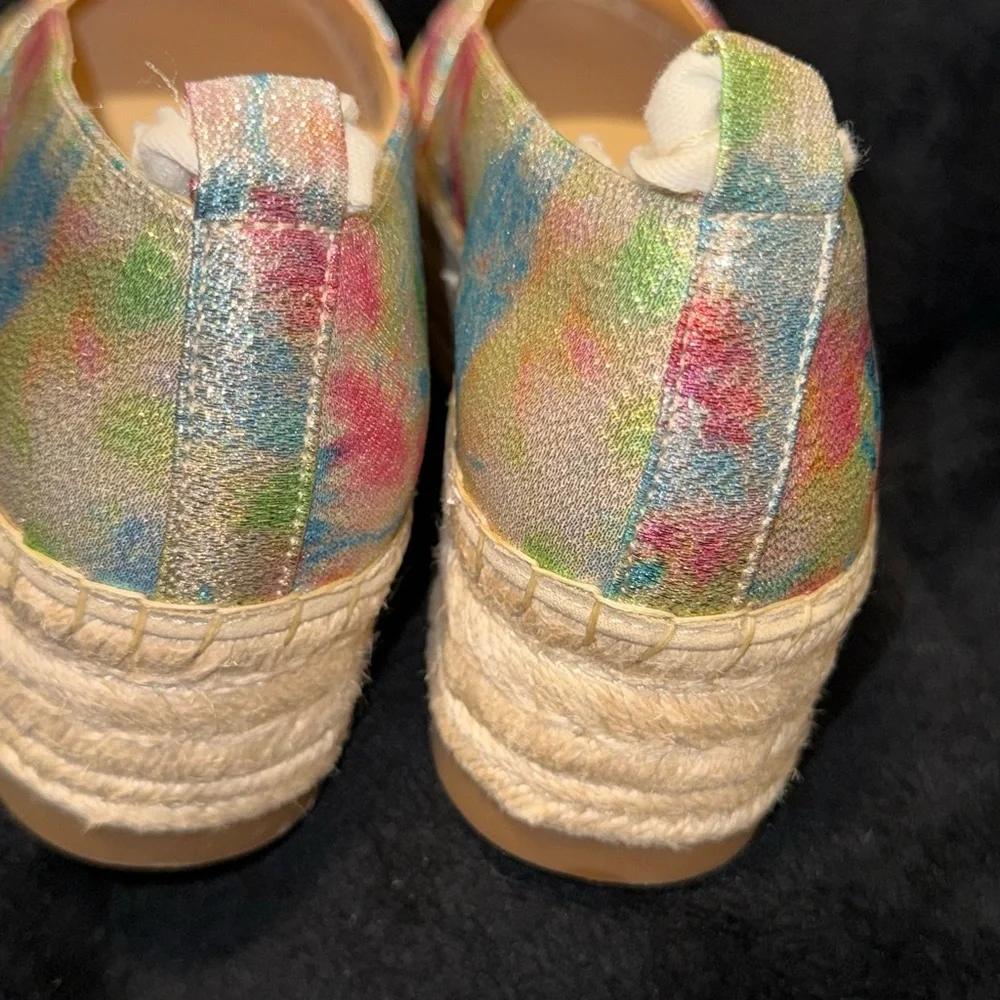 Jessica Simpson Pink and Blue Espadrilles with Artistic Design New*